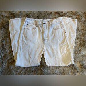 Billabong White Jeans with Tan Stitching